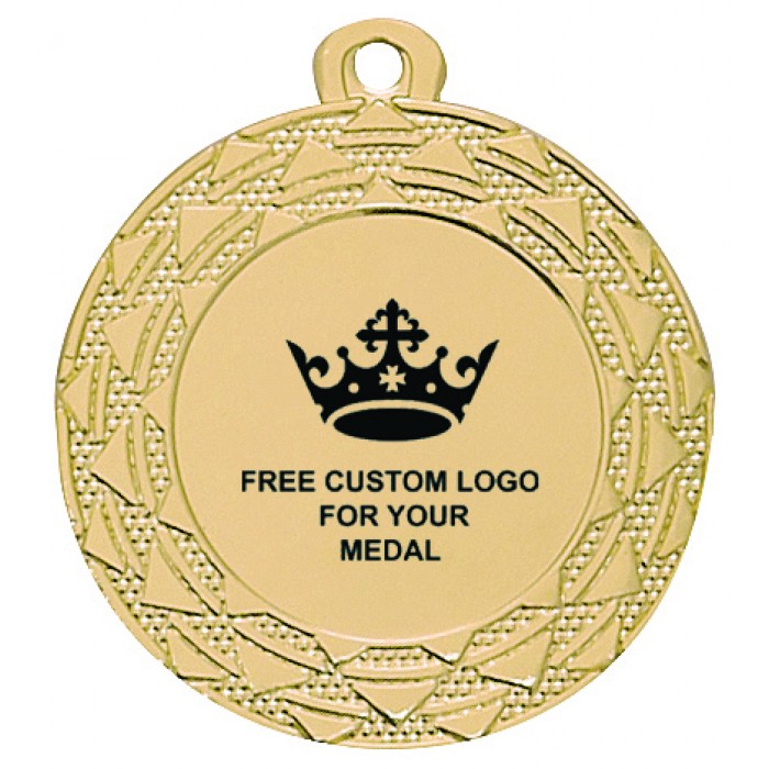 PACK OF 100 BULK BUY 40MM GOLD, SILVER OR BRONZE MEDALS, RIBBON AND CUSTOM LOGO **AMAZING VALUE**